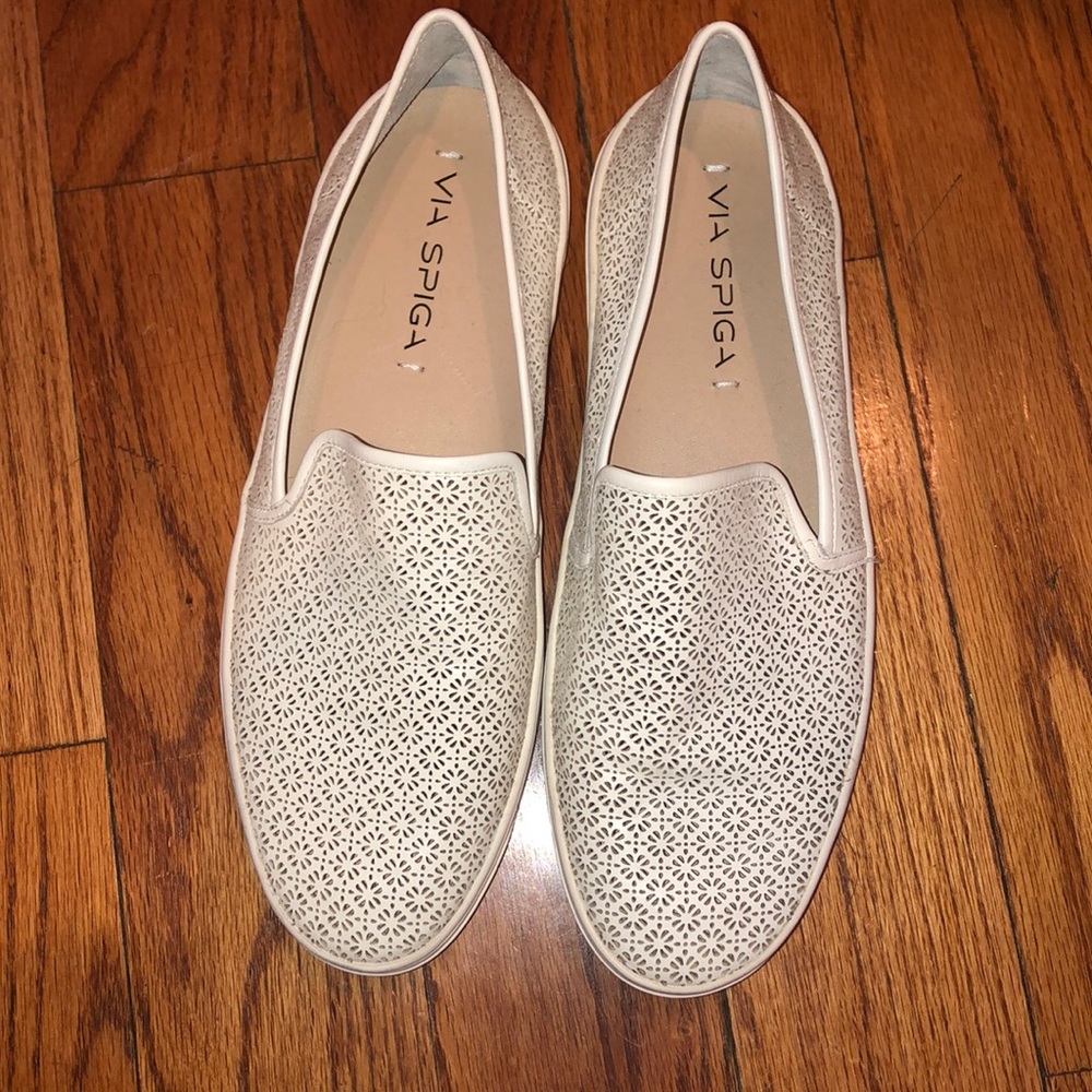 Via spiga perforated gala sneakers white